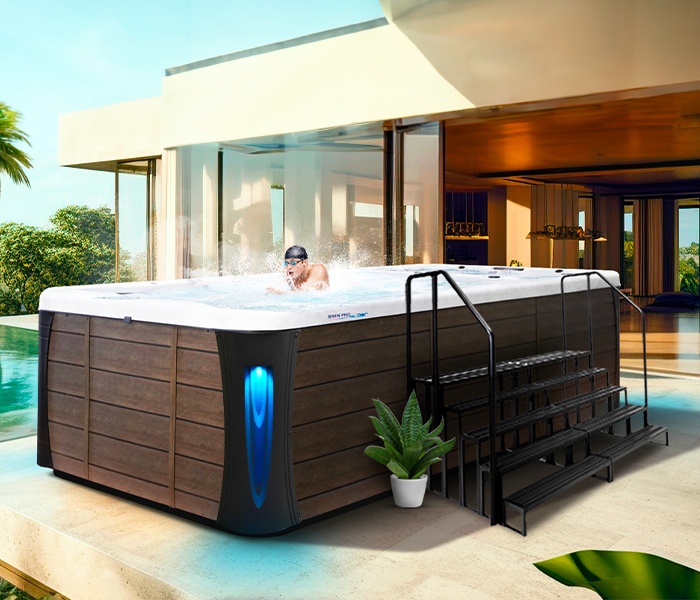 Calspas hot tub being used in a family setting - Mesa
